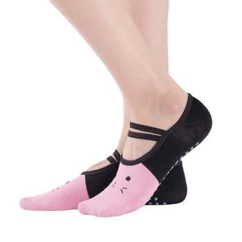 Moterys Aukštos kokybės tvarsčių jogos kojinės Neslystančios Greitai džiūstančios amortizacijos Pilateso baleto kojinės vyrams ir moterims Animacinių filmų kačių spausdinimo kojinės