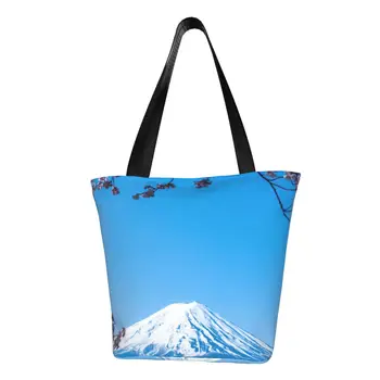 Mountain Highland Shopper Bag Blue Sky Print Grafinis dizainas Pečių krepšys Moterų estetinis krepšys Mokykla Moteriškos rankinės