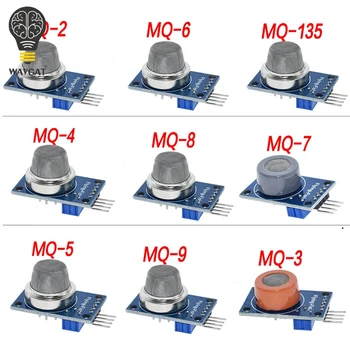 MQ-2 MQ-3 MQ-4 MQ-5 MQ-6 MQ-7 MQ-8 MQ-9 MQ-135 Aptikimo dūmų metano suskystintų dujų jutiklio modulis 