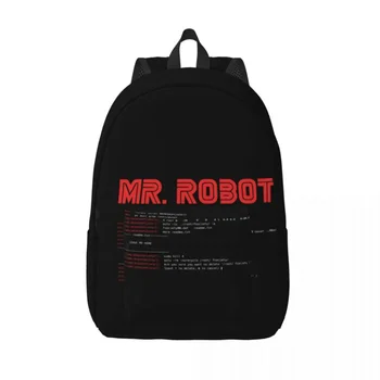 Mr Robot Crazy Laptop Backpack Men Women Casual Bookbag for College School Students Arch Linux programuotojų krepšiai