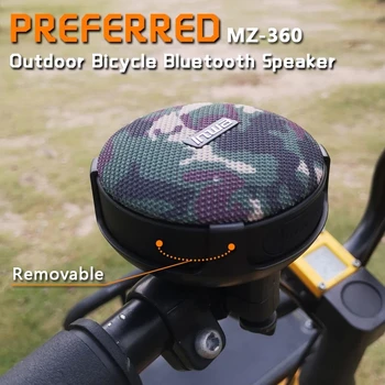 MZ-360 Riding Outdoor Bluetooth garsiakalbis Nešiojamas žemųjų dažnių garsiakalbis TWS Stereo Level 7 Vandeniui atsparus HIFI Bajo laisvų rankų skambutis / TF kortelė / AUX