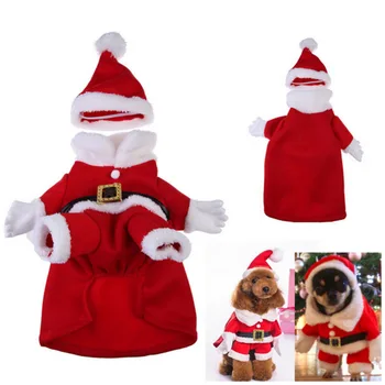 Naminių gyvūnėlių stereoskopinių kalėdinių drabužių rinkinys Kalėdų senelio skrybėlė Šunų drabužiai Transformatoriaus apranga Kalėdų katė Augintinis Raudona skrybėlė Drabužiai