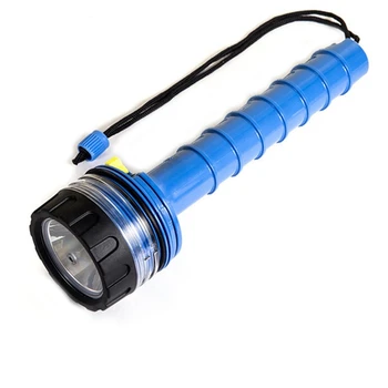 Nardymo šviesa Povandeninis vandeniui atsparus LED nardymo žibintas Ilgo kadro gelbėjimo šviesa Profesionalus galingas žibintuvėlis, mėlynas