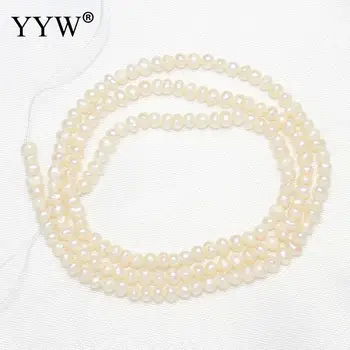 Natūralus gėlavandenis perlas Palaidi karoliukai balti 2-3mm Maždaug 0.8mm Parduodama maždaug 15 colių sruogai