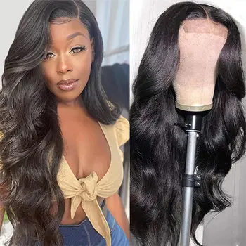 Natūralūs žmogaus plaukų perukai juodaodėms moterims hd nėrinių priekinis perukas tikras 180% Denisty nėrinių priekinė juoda spalva 13x6 kūno bangų nėrinių priekinis perukas