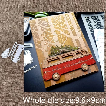 Naujas dizainas Amatų metalo trafareto forma Pjovimo štampai medis autobuso apdaila iškarpų knyga štampų gabalai Albumas Popierinė kortelė Amatų įspaudas