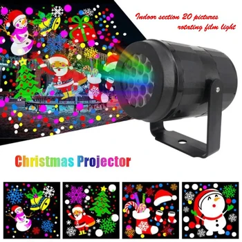 Naujas LED kalėdinis projektorius Lempa 360 Rotuojamas vidaus lauko projektorius Lempa Šventinis vakarėlis Kalėdų dekoravimas LED apšvietimas