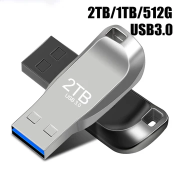 Naujas mini USB 3.0 rašiklio įrenginys didelės spartos blykstė 2 TB didelės talpos perkėlimo saugykla Nešiojama metalinė vandeniui atspari atmintis U diskas 2023