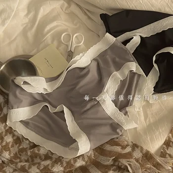 Naujas seksualus besiūlis ledo šilkas Merginos Nuogos apatiniai drabužiai Klubų pakėlimas Antibakterinis tarpkojis Kvėpuojantis Vidurinis juosmuo Moteriškos trumpikės