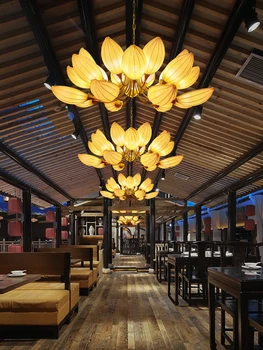 Naujasis kinų lotoso šviestuvas Svetainė ir viešbučio vestibiulis Zen arbatos kambarys Šventykla Budistų salė Restoranas Balkonas Restoranas