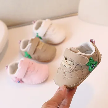 Nauji 0-1 metų kūdikio minkšto pado mažylių batai animacinis filmas Mažylių batai berniukams ir mergaitėms yra mieli ir patogūs