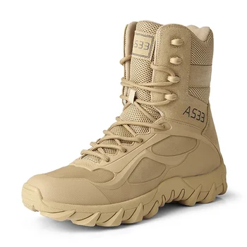 Nauji vyrai Aukštos kokybės prekės ženklo kariniai odiniai batai Specialiųjų pajėgų taktiniai dykumos koviniai vyriški batai Lauko batai Kulkšnies batai