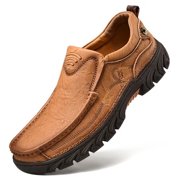 Nauji vyriški batai 100% natūralios odos laisvalaikio batai Aukštos kokybės patogūs darbo batai Karvės odos loaferiai Sportbačiai Batai 48 dydis