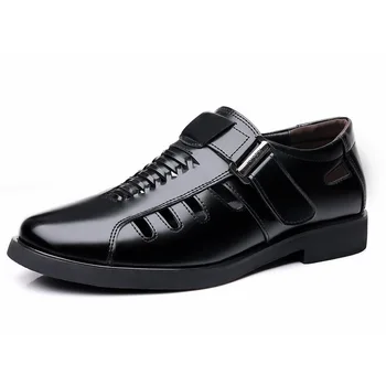 Nauji vyriški sandalai Didelio dydžio tuščiaviduriai kvėpuojantys oficialūs batai Skylėti batai Vasaros verslas