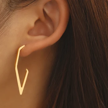 Nerūdijančio plieno auskarai Geometrinis netaisyklingas asmenybės dizainas Korėjos mados auskarai moterims Papuošalai Banketų dovanos Nauja