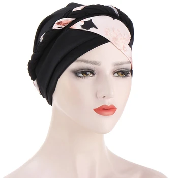 New Women Soft Floral Print Cotton Women Turban Fashion Banadans Cancer Headwrap Chemo Cap Head Wrap Hair Accessories