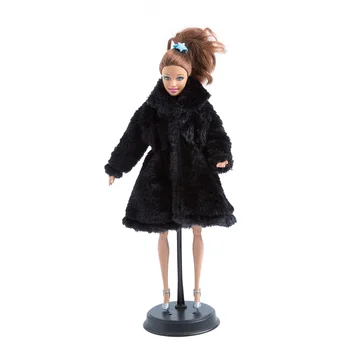 NK Vilna Juodas paltas Kilnus žieminis dėvėjimas Aukštos kokybės madingos suknelės aksesuarai Drabužiai lėlėms Barbei Lėlių namelis Žaislas