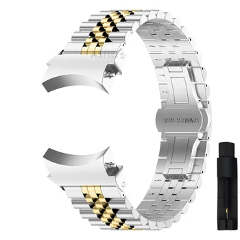Nėra tarpų dirželis Samsung Galaxy Watch 6 4 klasikinis 47mm 43mm 46mm 42mm 5pro 45mm juostinis laikrodis 5 4 44mm 40mm Nerūdijančio plieno dirželis
