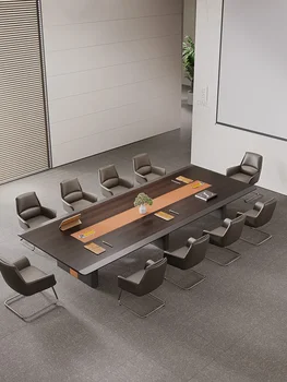 Office susitikimų stalas ilgas stalas paprastas modernus didelis darbuotojų mokymo stalas ilgas juostinis stalas didelis posėdžių salės stalas ir kėdė