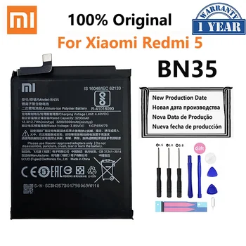 Originali telefono baterija BN35 skirta Xiaomi Redmi 5 Redmi5 Red Mi5 Aukštos kokybės 3300mAh telefono pakaitinės baterijos