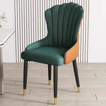 pagalvėlės Juodo metalo kojos Valgomojo kėdės Moderni prabangi ergonomiška dizainerio valgomojo kėdė Patogūs skaidrūs slenksčiai Namų baldai