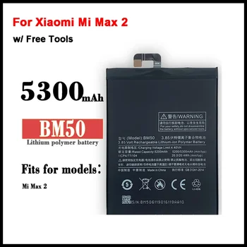  Pakaitinė baterija Xiaomi Mi Max 2 BM50 originali telefono baterija 5300mAh + įrankiai