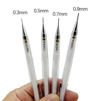 Paprastas skaidrus mechaninis pieštukas 0,3/ 0,5/ 0,7/ 0,9 mm Automatinis pieštuko švino užpildymas Meno tapyba Rašymo reikmenys Kanceliarinės prekės