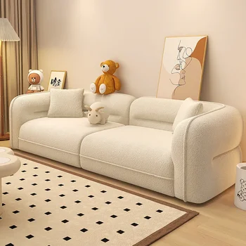 Patogi atlošiama sofa Miegamieji Pūsti minkštas Šiaurės šalių dizaineris Moderni sofa Elegantiška minimalistinė Woonkamer Banken baldai