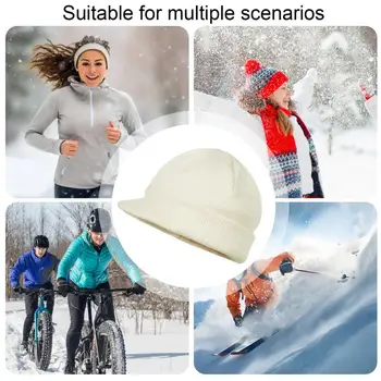 Peaked Hat Design Jauki megzta vėjo nepralaidi kepurė lauko pramogoms Unisex Winter Warm Peaked su trumpu kraštu dviračiui