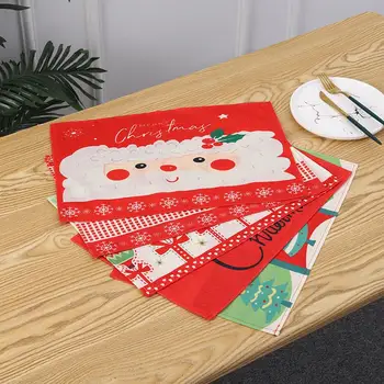 Placemats for Dining Table Rectangle Dining Tableware Mat Xmas Theme Decor for Kitchen