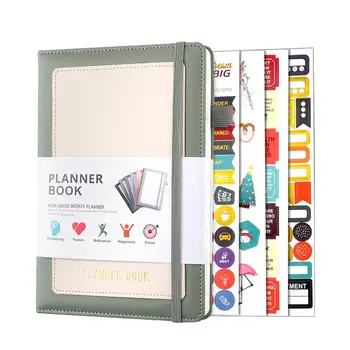 Planner Book A5 Organizer Notebook With Yearly Agenda Writing Smooth Time Management Planner Spiral Bound for Office Supplies