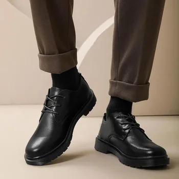 Plaukų stilistas Vyriški batai 2023 Rudens naujas verslas Laisvalaikio odiniai batai Vyriški minkštas dugnas Minkštas paviršius Vyriški ir britiško stiliaus batai