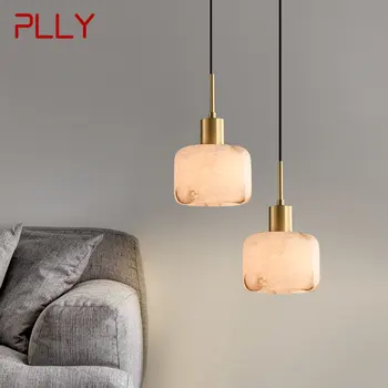 PLLY Modern Brass Pakabukas Šviesa Tiesiog kūrybinė marmurinė pakabinama lempa LED šviestuvas namų valgomajam miegamojo lova