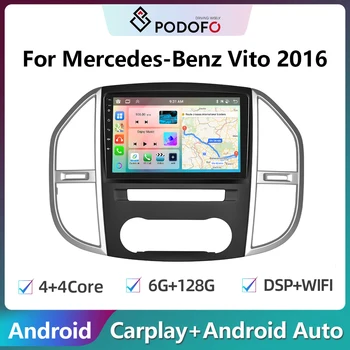 Podofo CarPlay Android automobilinis radijas Mercedes Benz Vito 3 W447 2014-2021 Multimedia Player GPS Track Navigation 2din Head Unit