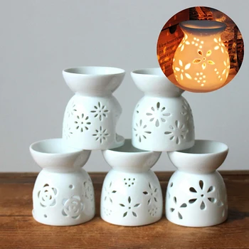 Porceliano aromato degiklis Eterinio aliejaus krosnis Mini žvakių laikiklis Vienspalvis keramikos amatai Aromaterapinis difuzorius Namų dekoras