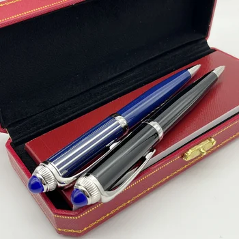 Prabangios kokybės klasikinis mėlynas tušinukas Nerūdijantis plienas Raižymas Rašymas Lygios biuro kanceliarinės prekės su perlu