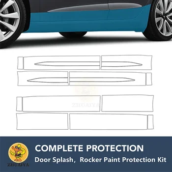 PreCut Rocker Panels Paint Protection Clear Bra Guard Kit 7.5mil TPU PPF, skirtas AUDI Q3 S-LINE PREMIUM PLUS 2019-2023