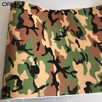 Premium Woodland Forest Green Camouflage Vinyl Film Army Green Car Sticker Wrap Decal Digital Motorcycle Car Foil Wrapping
