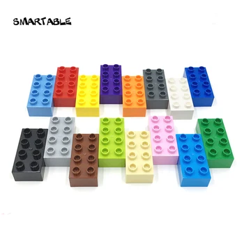 Protingos didelės kaladėlės 2x4 statybinių blokų dalys Suderinami pagrindiniai prekės ženklai Kūrybiniai žaislai mažo amžiaus vaikams Dovana 20vnt/Rinkinys