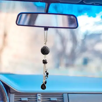 Putojantis automobilio veidrodžio priedas Putojantis kalnų krištolo automobilio pakabukas Spalvingas aksesuaras su refrakciniu dirbtiniu rutuliu Stilingas automobilis