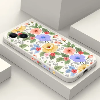 Pūkuotos gėlės Telefono dėklas, skirtas iPhone 15 14 13 12 11 X XR XS SE2 SE2020 8 7 6 6S Plus Pro Max Mini silikoninis dangtelis