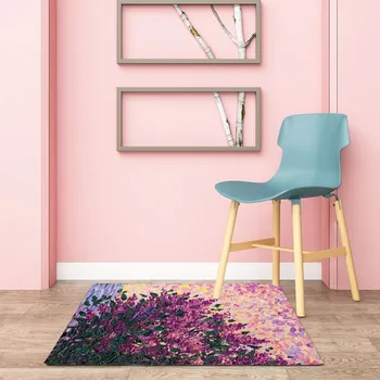 Reese Velvet Fleece Svetainė Kilimas Miegamasis Minkšti violetiniai kilimėliai Salonas Alyviniai krūmai Pavasario grindų dekoras Plaunami naktiniai kilimėliai