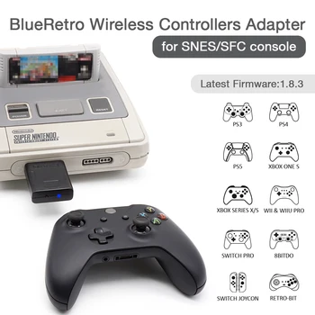 RetroScaler BlueRetro belaidžių žaidimų valdiklių adapterio keitiklis, skirtas SNES / SFC konsolei į PS3 / PS4 / PS5 / Switch / Xbox One vairasvirtę