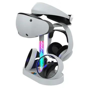 RGB magnetinis įkrovimo stovas PS VR2 valdikliams Ausinių ekrano stovas 