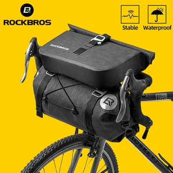 ROCKBROS dviračio vairo krepšys Vandeniui atsparus lietaus didelės talpos priekinis vairo krepšys Dviračio bagažinė Pannier dviračių priedai MTB krepšys