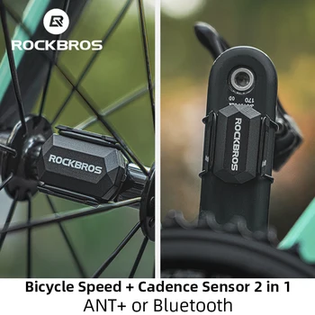 ROCKBROS dviračių GPS kompiuteris ANT+ dviračio spidometro dažnio jutiklis 2In1 skirtas Garmin Bryton Xoss Bluetooth dviračių priedai Mtb