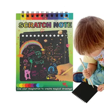 Scratch Arts-Craft Notebook 10vnt Rainbow Scratch Party Favors Cartoon Child Paper Pasidaryk pats graffiti įrankis Rainbow Scratch Party