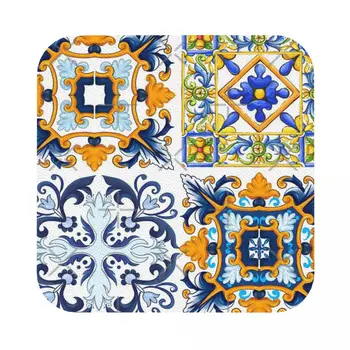 Sicilijos plytelės,Viduržemio jūros regionas,mozaika Odinis padėkliukas 4 raštų asmenybės restoranas Multi-style