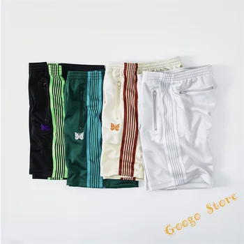 Side Stripe Casual Zipper Pocket Summer New Breeches Men Women 1:1 Oversized Multicolor Embroidery Butterfly AWGE Needles Shorts