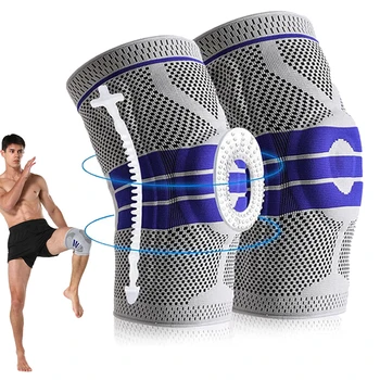 Silikoninis nailonas kvėpuojantis didelio elastingumo sportinės kelio pagalvėlės Spyruoklinė silikoninė apsauga nuo suspaudimo Profesionalios taktinės kelio pagalvėlės